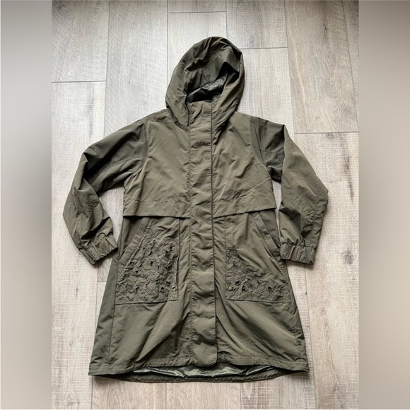 lululemon athletica Jackets & Blazers - Lululemon Graced With Lace Long Jacket in Dark Olive Size 6